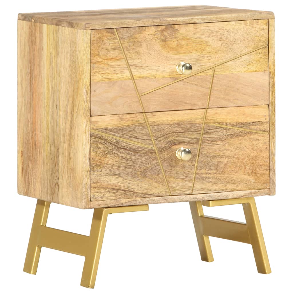 vidaXL Bedside Cabinet 40x30x50 cm Solid Mango Wood - Brown - 60398