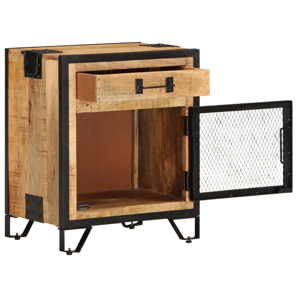 vidaXL Bedside Cabinet 43x30x51 cm Solid Rough Mango Wood - Brown