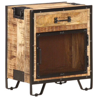 vidaXL Bedside Cabinet 43x30x51 cm Solid Rough Mango Wood - Brown