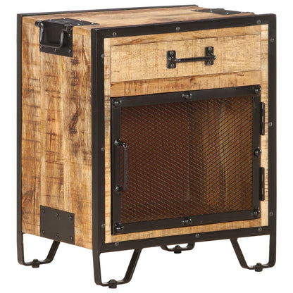 vidaXL Bedside Cabinet 43x30x51 cm Solid Rough Mango Wood - Brown