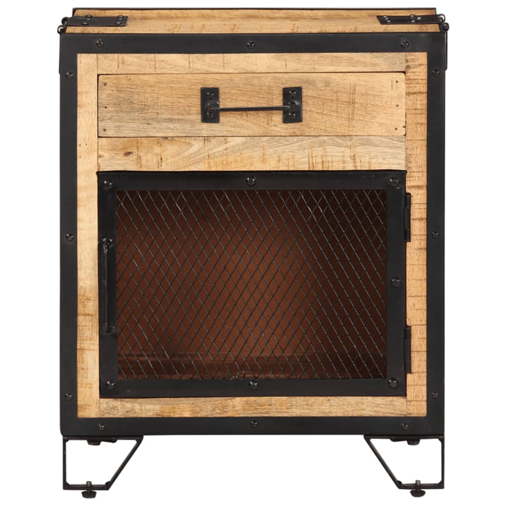 vidaXL Bedside Cabinet 43x30x51 cm Solid Rough Mango Wood - Brown