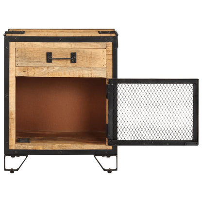 vidaXL Bedside Cabinet 43x30x51 cm Solid Rough Mango Wood - Brown