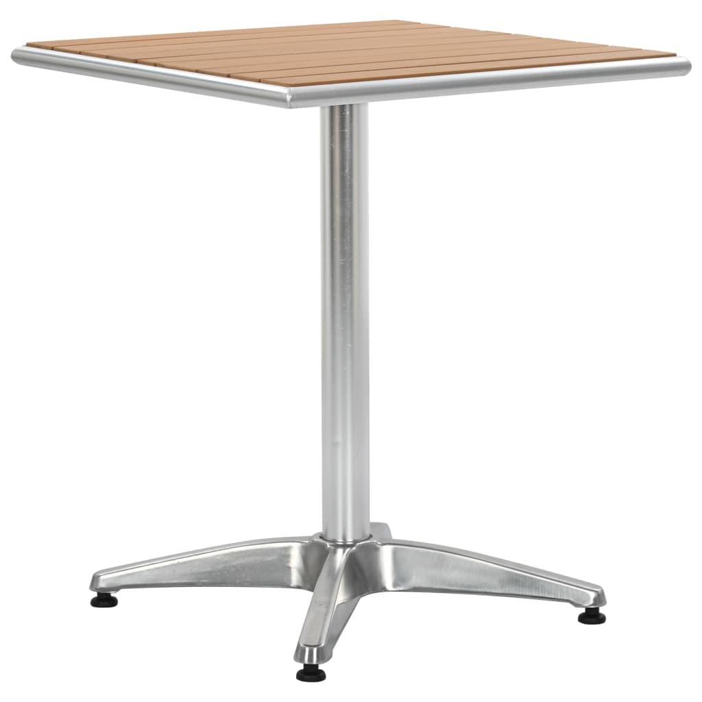 vidaXL Garden Table Silver 60x60x70 cm Aluminium and WPC - 60 x 60 x 70 cm(wpc slats)