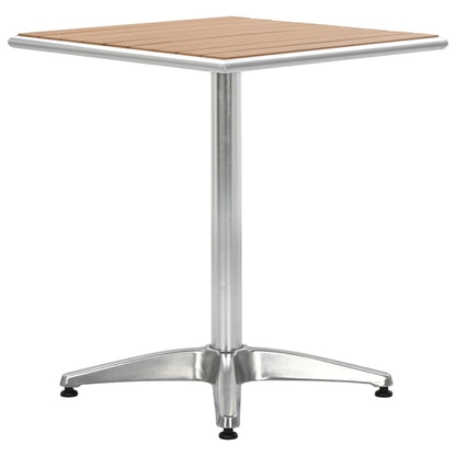 vidaXL Garden Table Silver 60x60x70 cm Aluminium and WPC - 60 x 60 x 70 cm(wpc slats)