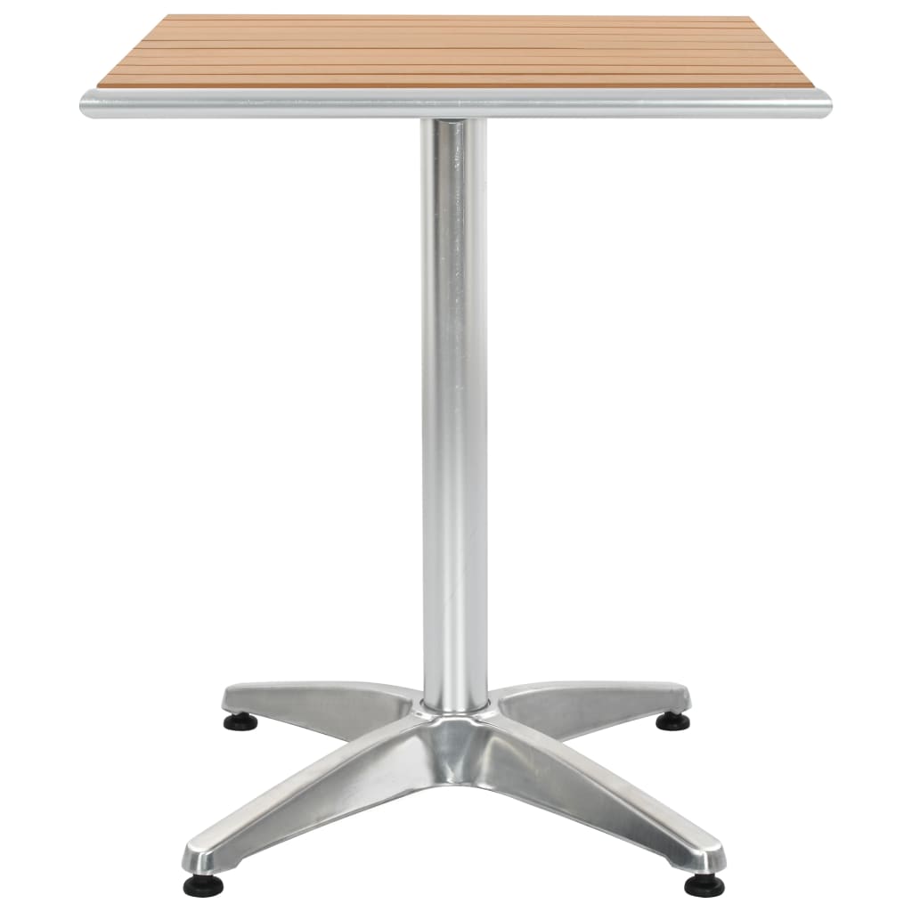 vidaXL Garden Table Silver 60x60x70 cm Aluminium and WPC - 60 x 60 x 70 cm(wpc slats)