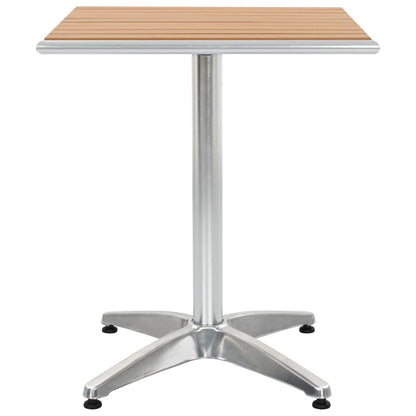 vidaXL Garden Table Silver 60x60x70 cm Aluminium and WPC - 60 x 60 x 70 cm(wpc slats)