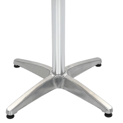vidaXL Garden Table Silver 60x60x70 cm Aluminium and WPC - 60 x 60 x 70 cm(wpc slats)