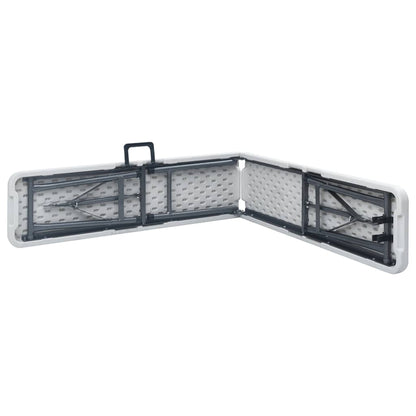vidaXL Folding Garden Benches 2 pcs 180 cm HDPE White
