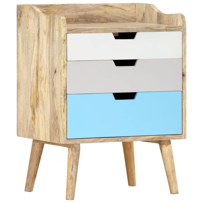 vidaXL Bedside Cabinet 47x35x63 cm Solid Mango Wood - Multicolour