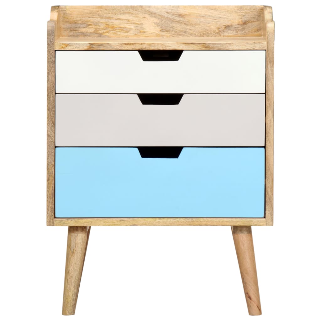 vidaXL Bedside Cabinet 47x35x63 cm Solid Mango Wood - Multicolour