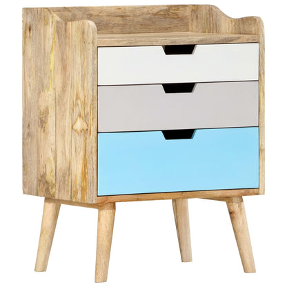 vidaXL Bedside Cabinet 47x35x63 cm Solid Mango Wood - Multicolour