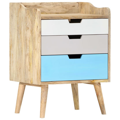 vidaXL Bedside Cabinet 47x35x63 cm Solid Mango Wood - Multicolour