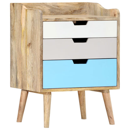 vidaXL Bedside Cabinet 47x35x63 cm Solid Mango Wood - Multicolour