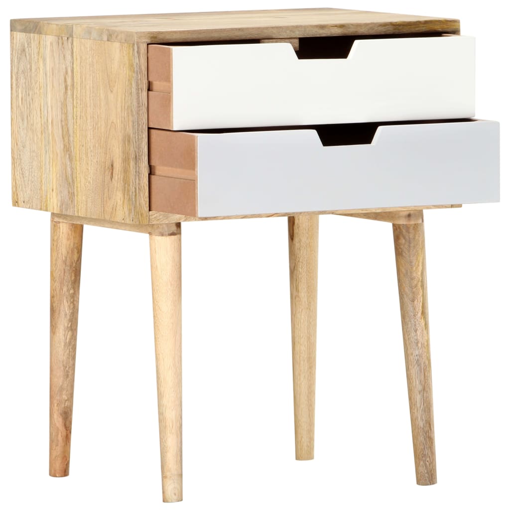 vidaXL Bedside Cabinet 47x35x59 cm Solid Mango Wood - Multicolour