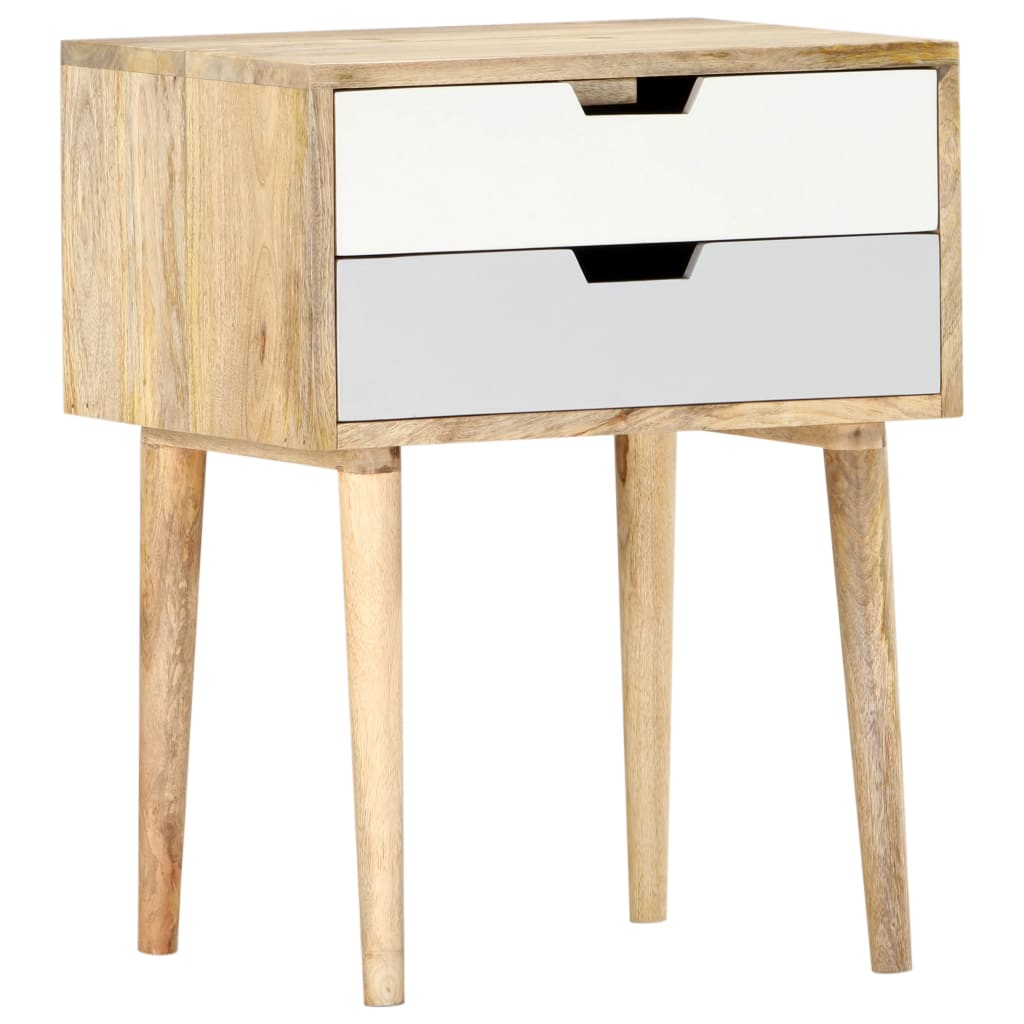vidaXL Bedside Cabinet 47x35x59 cm Solid Mango Wood - Multicolour