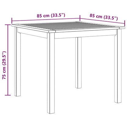 vidaXL Garden Table 85x85x74 cm Solid Acacia Wood - Brown