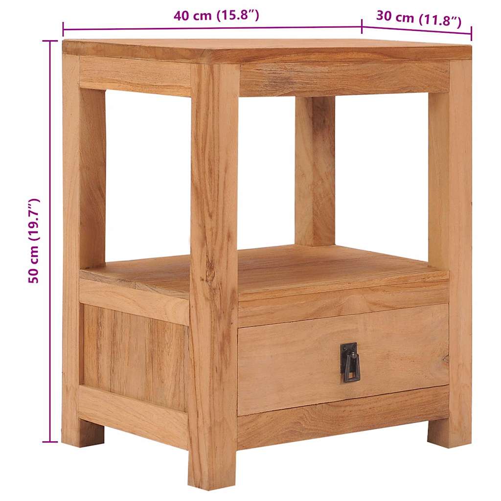 vidaXL bedside Cabinet 40x30x50 cm Solid Teak Wood - Brown