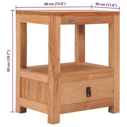 vidaXL bedside Cabinet 40x30x50 cm Solid Teak Wood - Brown