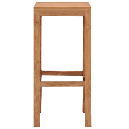 vidaXL Bar Stools 4 pcs Solid Teak Wood - Brown - 35 x 35 x 75 cm