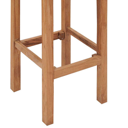 vidaXL Bar Stools 4 pcs Solid Teak Wood - Brown - 35 x 35 x 75 cm