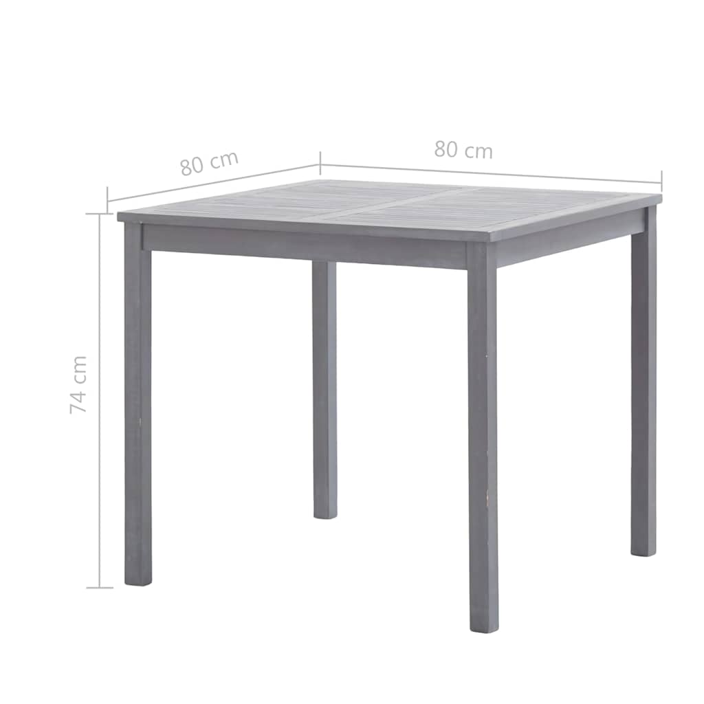 vidaXL Garden Dining Set | Grey | Solid acacia wood | Medium | Foldable