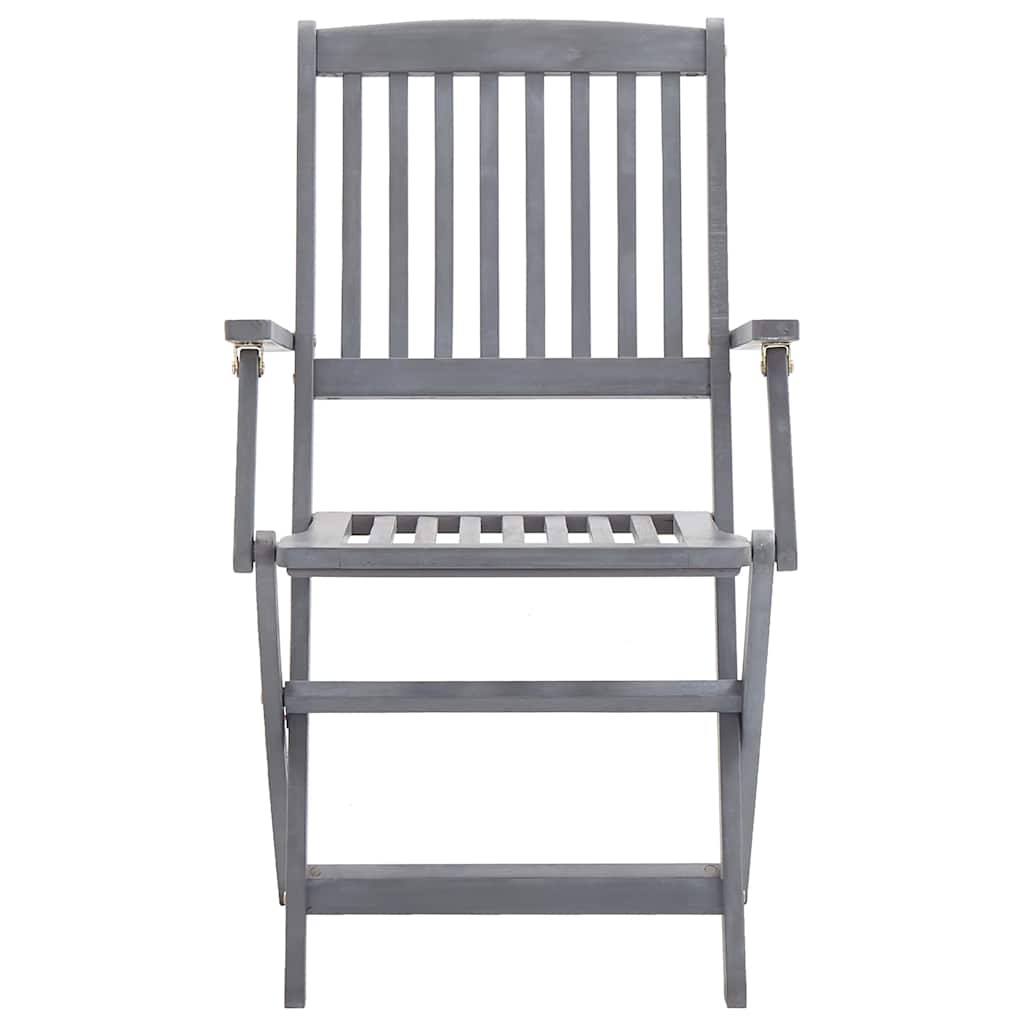 vidaXL Garden Dining Set | Grey | Solid acacia wood | Medium | Foldable
