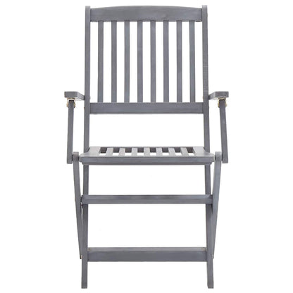 vidaXL Garden Dining Set | Grey | Solid acacia wood | Medium | Foldable