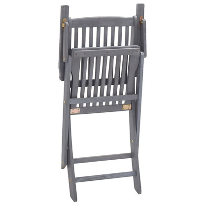 vidaXL Garden Dining Set | Grey | Solid acacia wood | Medium | Foldable