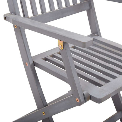 vidaXL Garden Dining Set | Grey | Solid acacia wood | Medium | Foldable