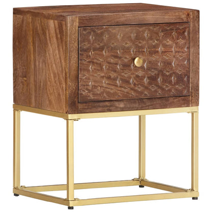 vidaXL Bedside Cabinet 40x30x50 cm Solid Mango Wood - Brown - Medium