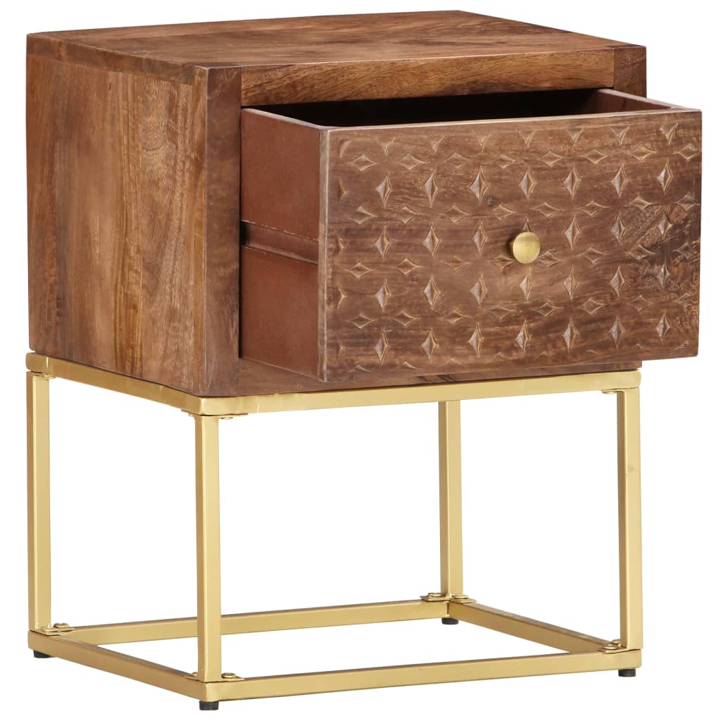 vidaXL Bedside Cabinet 40x30x50 cm Solid Mango Wood - Brown - Medium