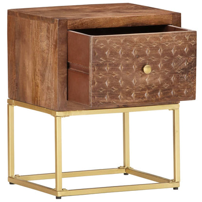 vidaXL Bedside Cabinet 40x30x50 cm Solid Mango Wood - Brown - Medium