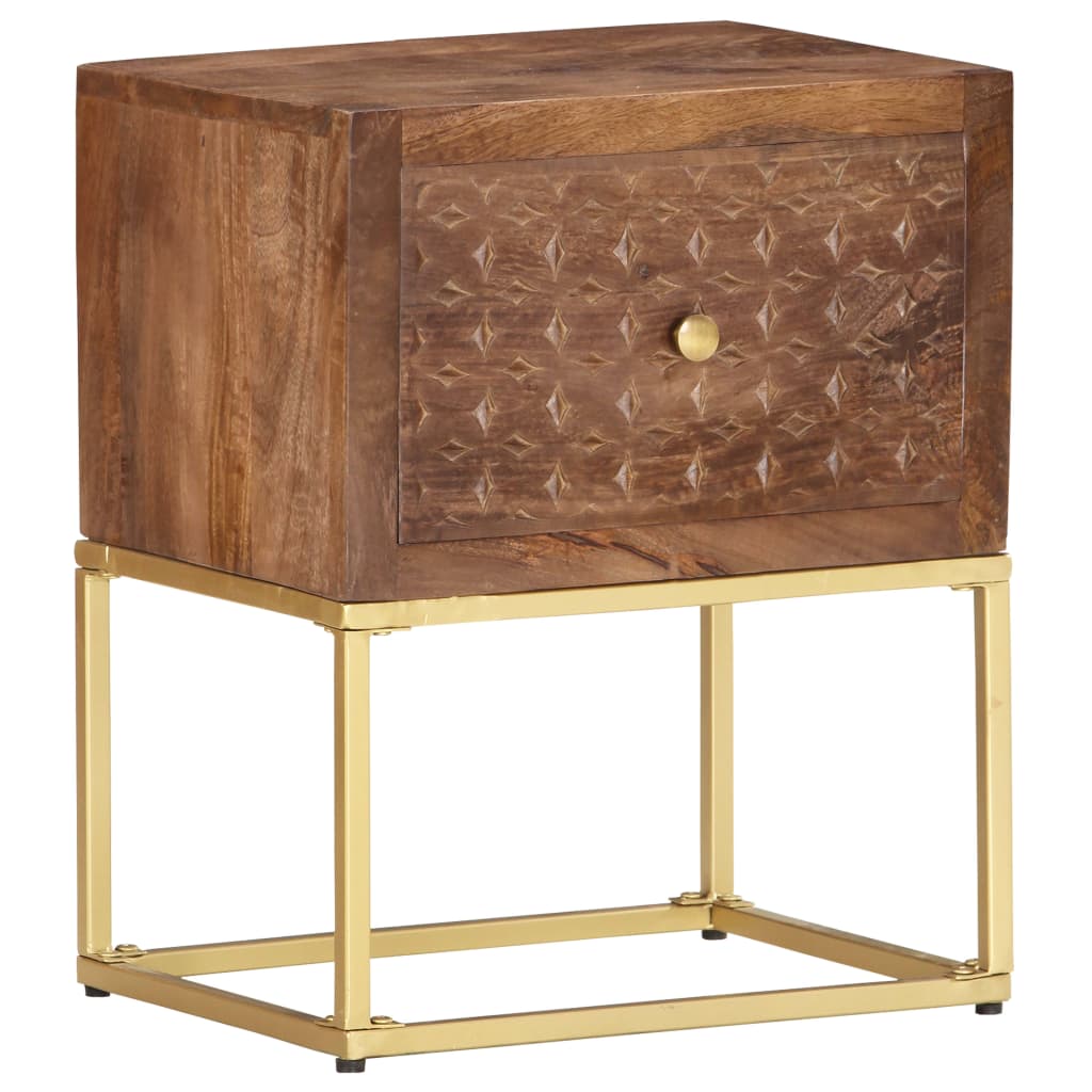 vidaXL Bedside Cabinet 40x30x50 cm Solid Mango Wood - Brown - Medium