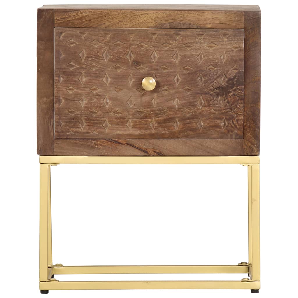 vidaXL Bedside Cabinet 40x30x50 cm Solid Mango Wood - Brown - Medium