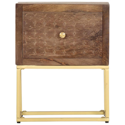 vidaXL Bedside Cabinet 40x30x50 cm Solid Mango Wood - Brown - Medium