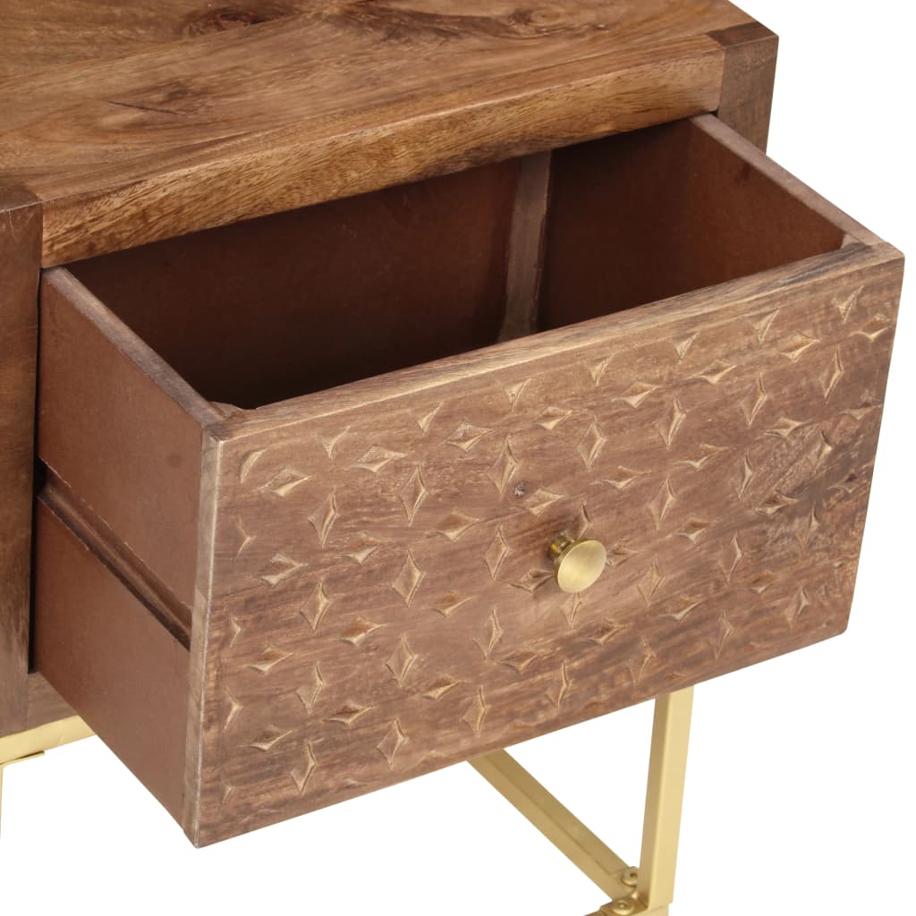 vidaXL Bedside Cabinet 40x30x50 cm Solid Mango Wood - Brown - Medium