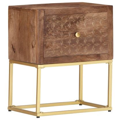 vidaXL Bedside Cabinet 40x30x50 cm Solid Mango Wood - Brown - Medium