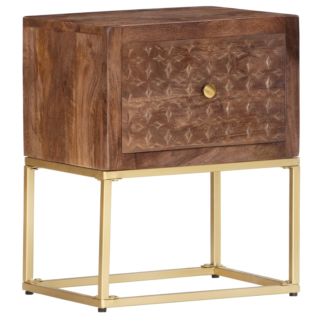 vidaXL Bedside Cabinet 40x30x50 cm Solid Mango Wood - Brown - Medium
