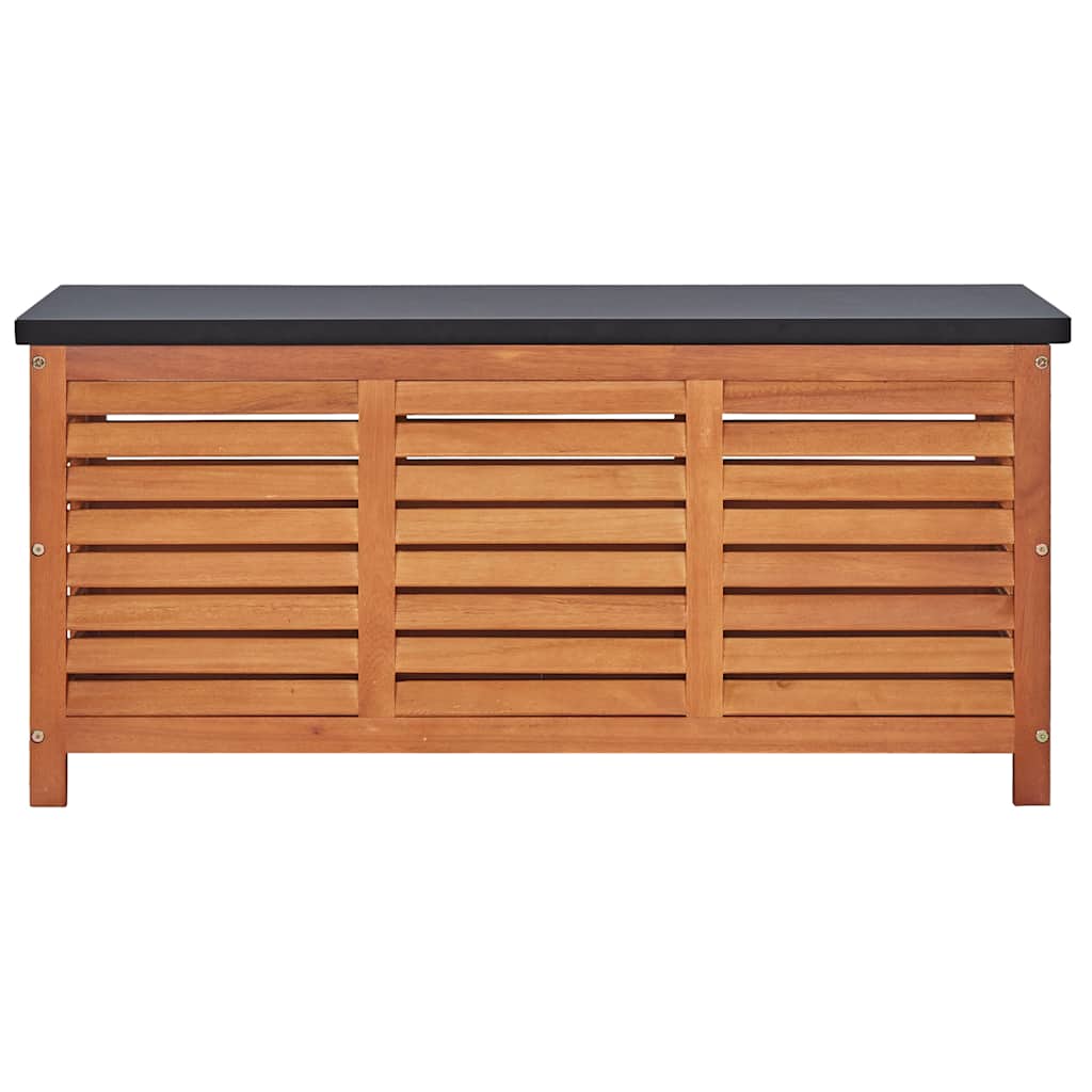 vidaXL Garden Storage Box 117x50x55 cm Solid Eucalyptus Wood - Brown - 117 x 55 x 50 cm