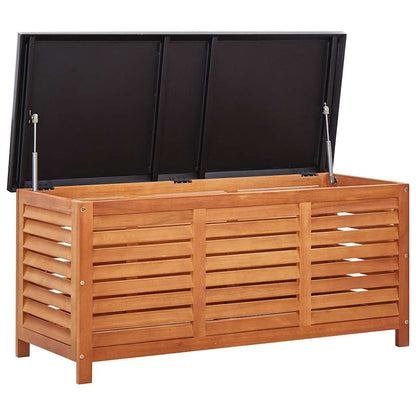 vidaXL Garden Storage Box 117x50x55 cm Solid Eucalyptus Wood - Brown - 117 x 55 x 50 cm