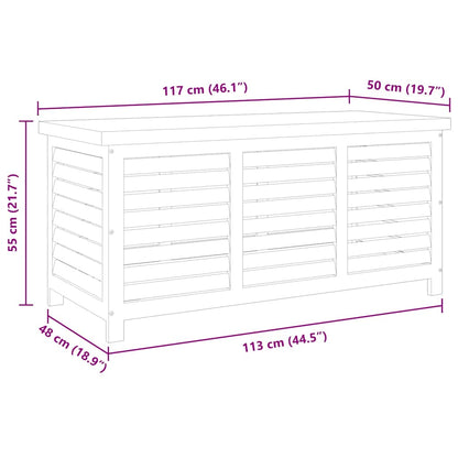 vidaXL Garden Storage Box 117x50x55 cm Solid Eucalyptus Wood - Brown - 117 x 55 x 50 cm