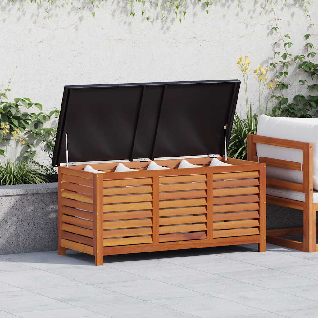 vidaXL Garden Storage Box 117x50x55 cm Solid Eucalyptus Wood - Brown - 117 x 55 x 50 cm