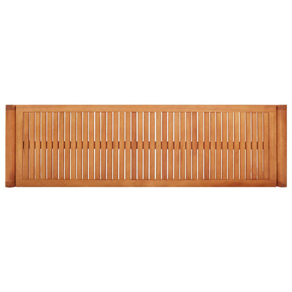 vidaXL 3-Seater Garden Bench 150 cm Solid Eucalyptus Wood - Brown - 150 x 44 x 45 cm