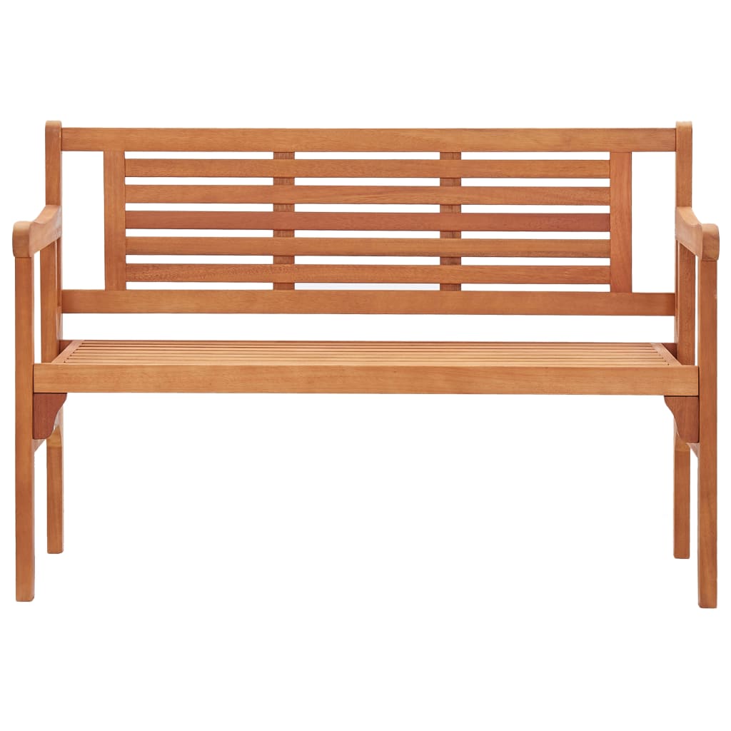 vidaXL Foldable Garden Bench 120 cm Solid Eucalyptus Wood - Brown - 120 x 53 x 81 cm