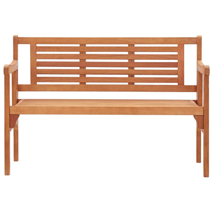 vidaXL Foldable Garden Bench 120 cm Solid Eucalyptus Wood - Brown - 120 x 53 x 81 cm