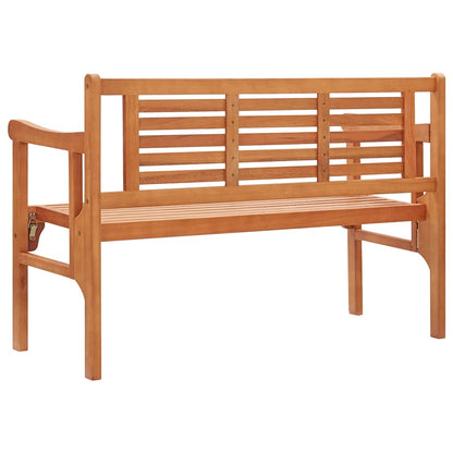 vidaXL Foldable Garden Bench 120 cm Solid Eucalyptus Wood - Brown - 120 x 53 x 81 cm