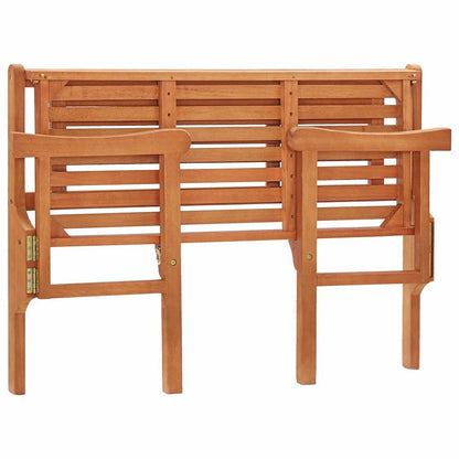 vidaXL Foldable Garden Bench 120 cm Solid Eucalyptus Wood - Brown - 120 x 53 x 81 cm