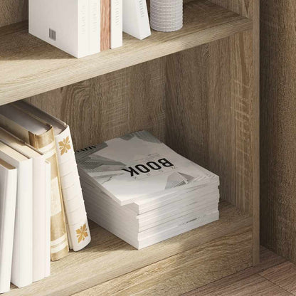 vidaXL Bookcase Sonoma Oak 80x24x75 cm Engineered Wood - Brown