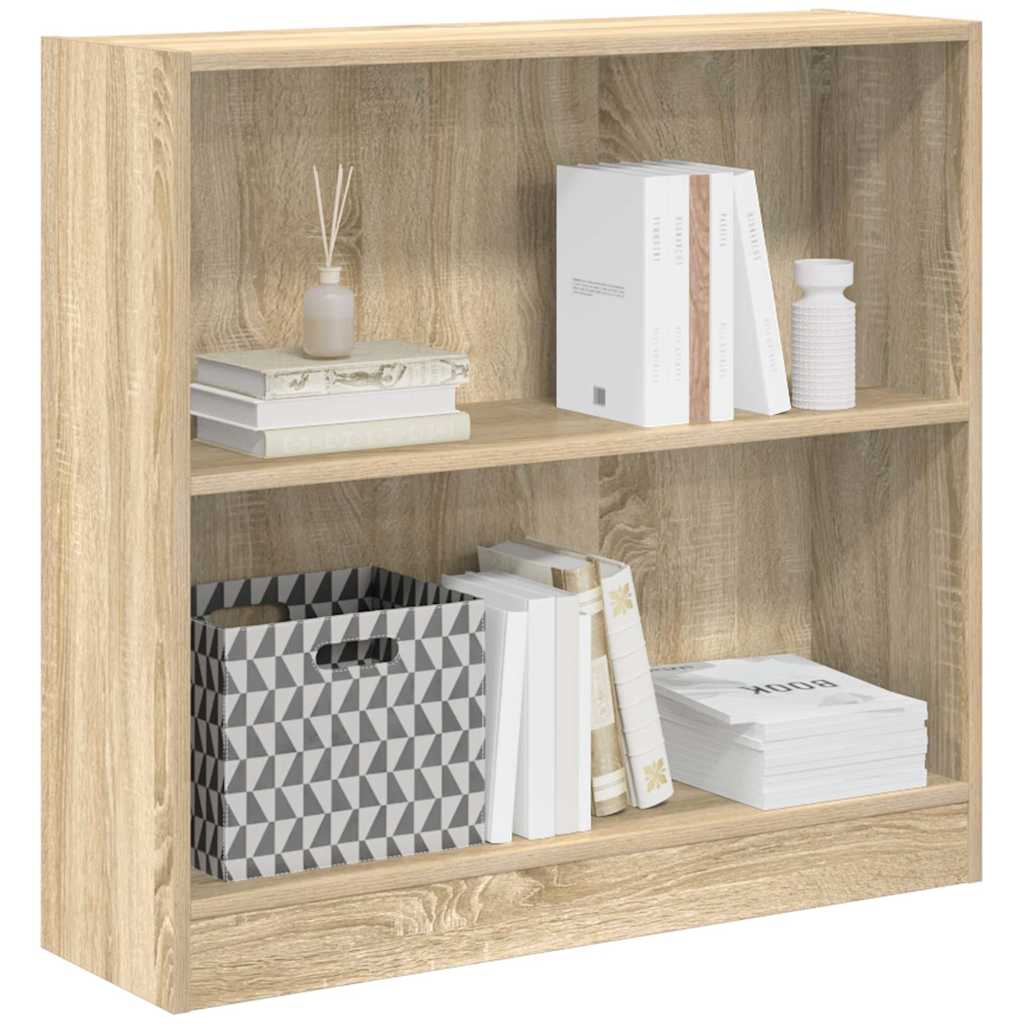 vidaXL Bookcase Sonoma Oak 80x24x75 cm Engineered Wood - Brown