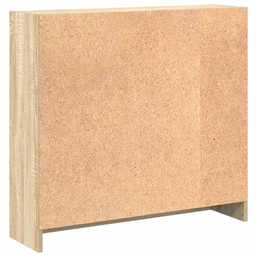 vidaXL Bookcase Sonoma Oak 80x24x75 cm Engineered Wood - Brown